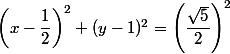 \left(x-\dfrac{1}{2}\right)^2+(y-1)^2=\left(\dfrac{\sqrt{5}}{2}\right)^2